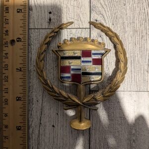 Cadillac Elegant Gold and Multicolor Car Emblem